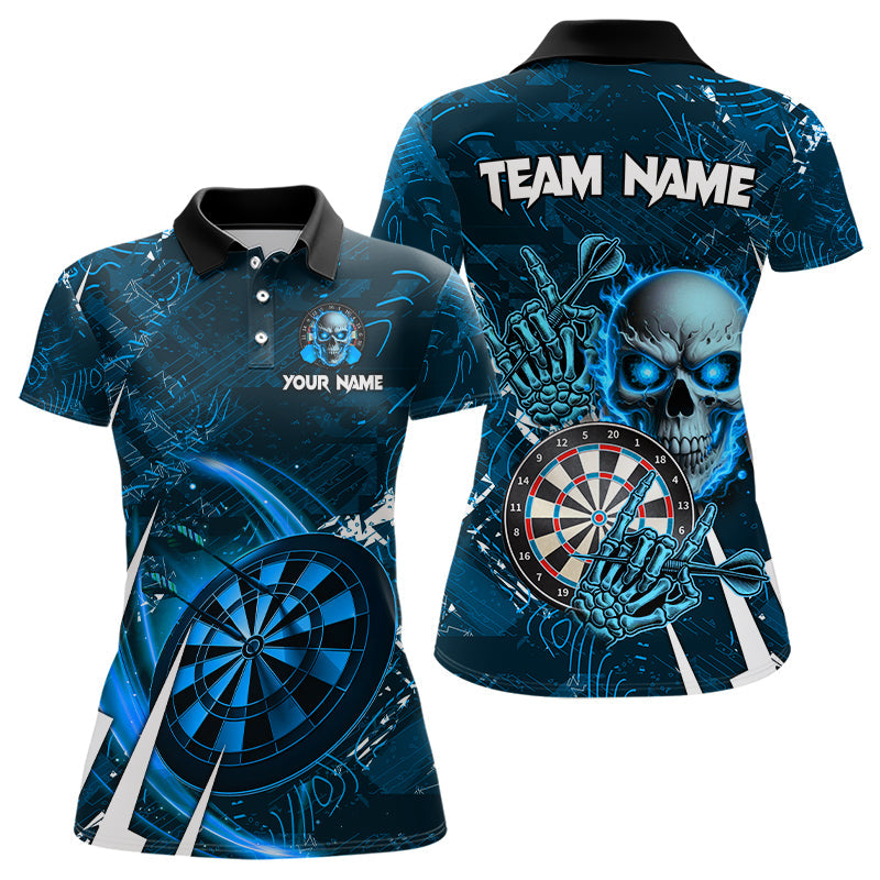 Personalized Blue 3D Skull Darts and Custom Cool Darts League Team