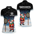 Funny Santa Playing Darts Custom Snow Background Men Dart, Christmas Dart Dart Gift