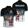 Funny Santa Playing Darts Custom Snow Background Men Dart, Christmas Dart Dart Gift