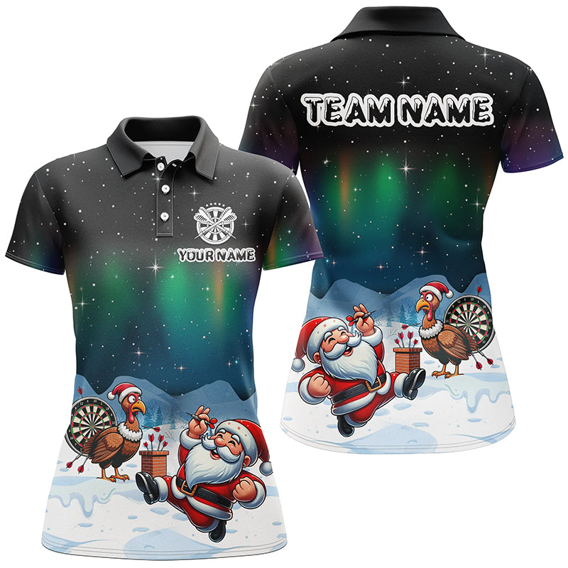 Funny Santa And Turkey Playing Darts Custom Dart, Unique Christmas Dart