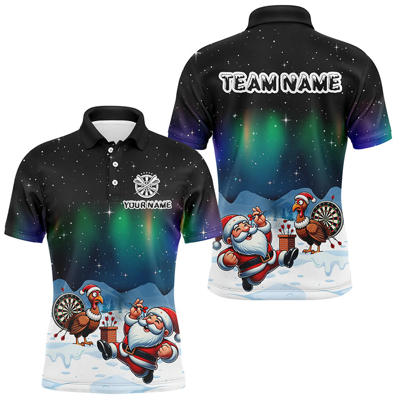 Funny Santa And Turkey Playing Darts Custom Dart, Unique Christmas Dart