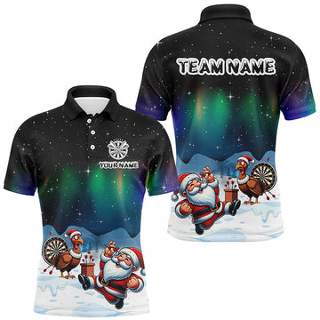 Funny Santa And Turkey Playing Darts Custom Dart, Unique Christmas Dart