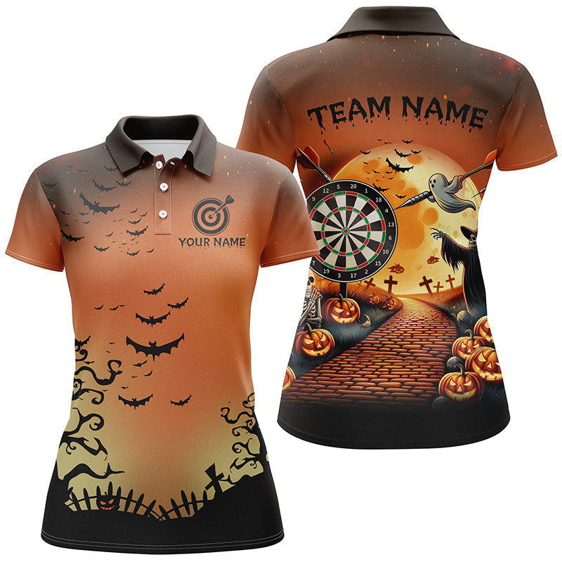 Funny Halloween Women Dart Custom Orange Black Dart, Halloween Outfit For Darts Lover