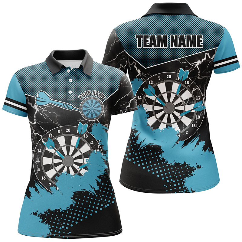 Personalized Blue Grunge Lightning Dart Custom Dart Team Uniform