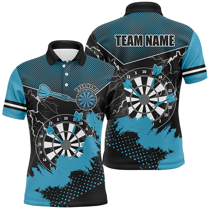 Personalized Blue Grunge Lightning Dart Custom Dart Team Uniform