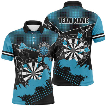 Personalized Blue Grunge Lightning Dart Custom Dart Team Uniform