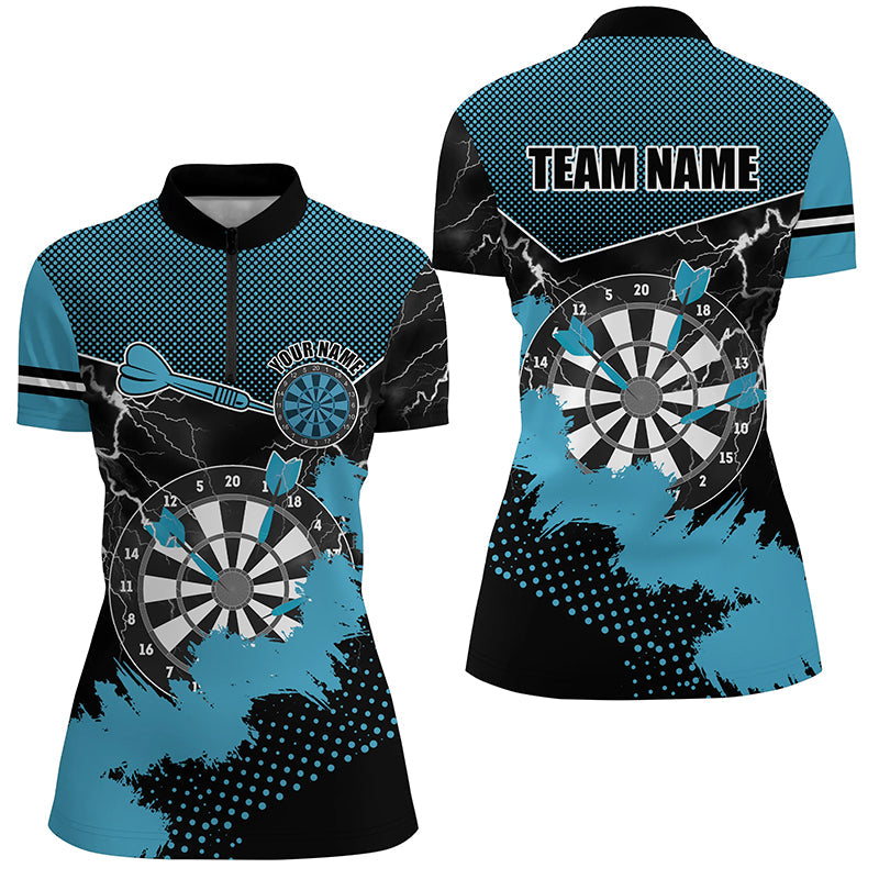 Personalized Blue Grunge Lightning Dart Custom Dart Team Uniform