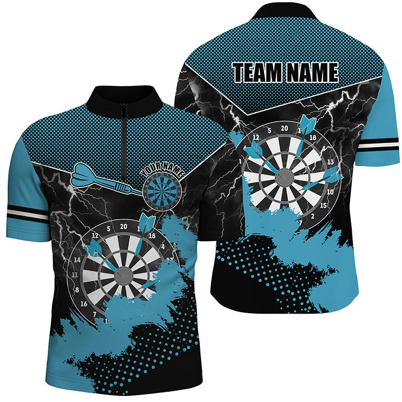 Personalized Blue Grunge Lightning Dart Custom Dart Team Uniform