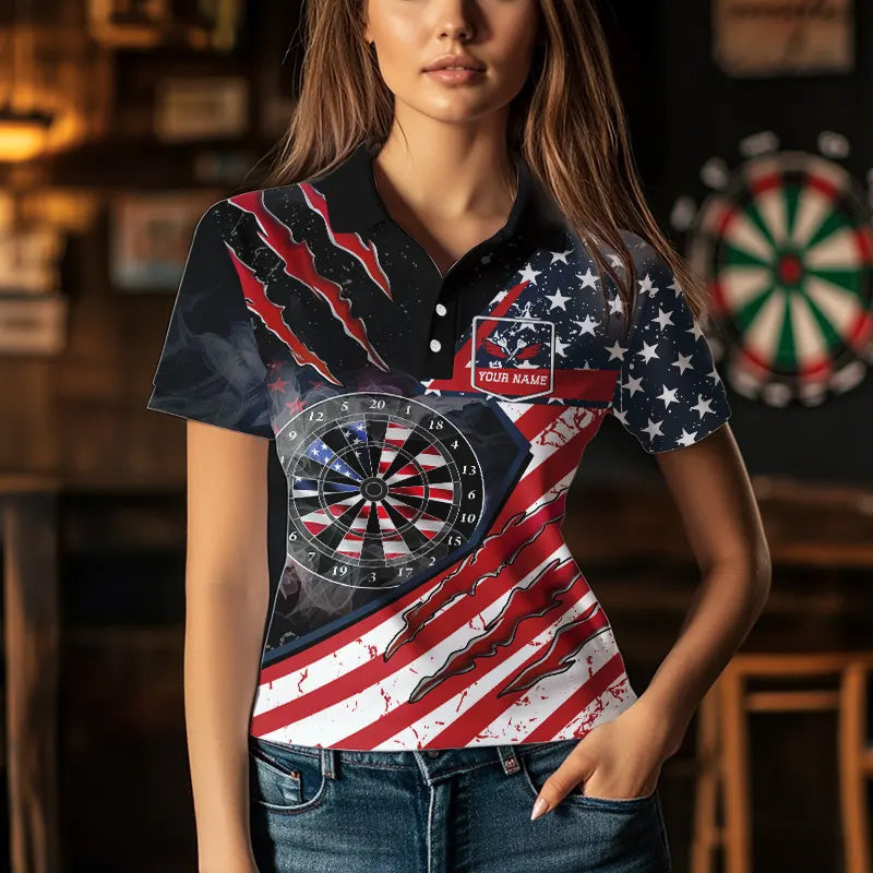 Personalized American Flag Dartboard Smoke Dart, Pride Patriotic Dart Team