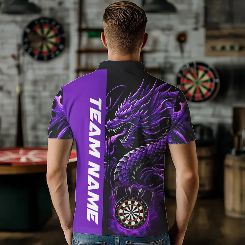 Custom Dragon Dart, Personalized 3D Dart League Uniform Best Dart |Purple