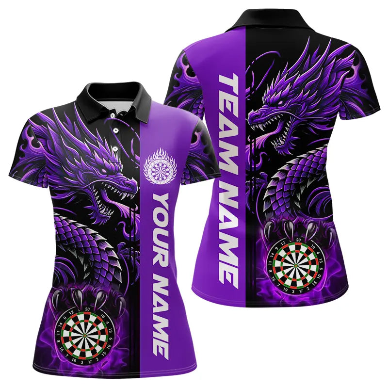 Custom Dragon Dart, Personalized 3D Dart League Uniform Best Dart |Purple