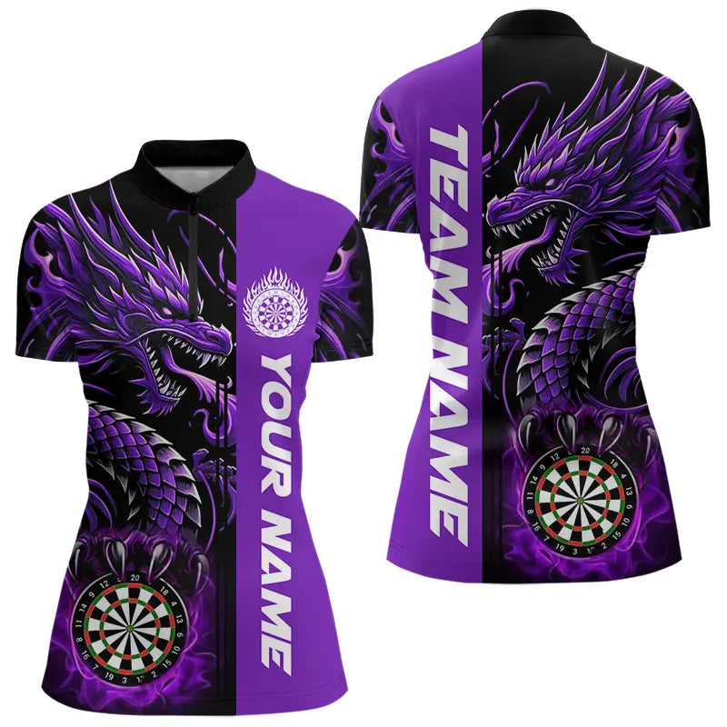 Custom Dragon Dart, Personalized 3D Dart League Uniform Best Dart |Purple