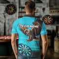 Personalized Cyan Blue Dartboard Eagle Dart Custom Team Darts and