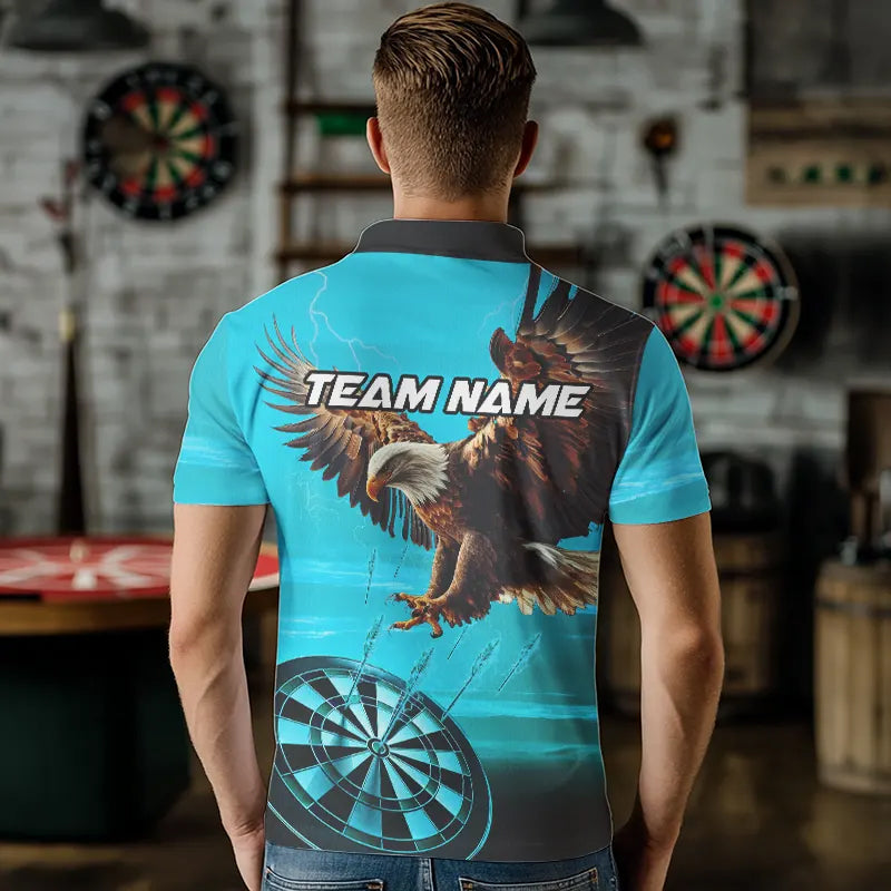 Personalized Cyan Blue Dartboard Eagle Dart Custom Team Darts and