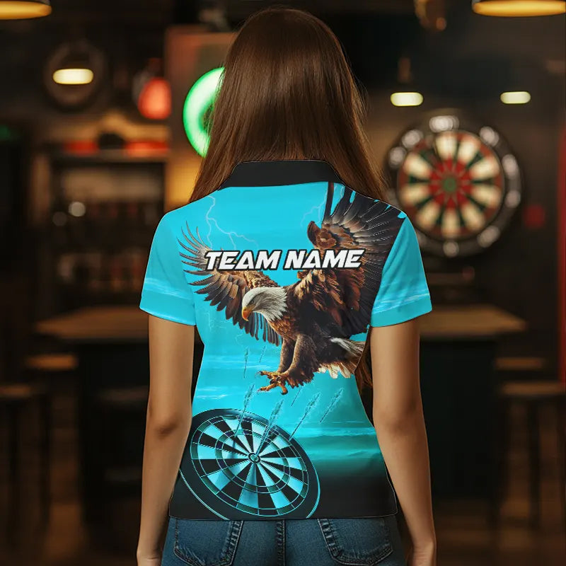 Personalized Cyan Blue Dartboard Eagle Dart Custom Team Darts and