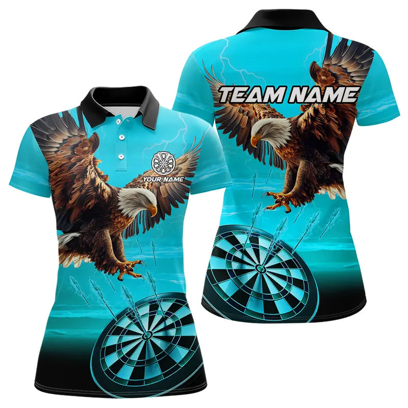 Personalized Cyan Blue Dartboard Eagle Dart Custom Team Darts and