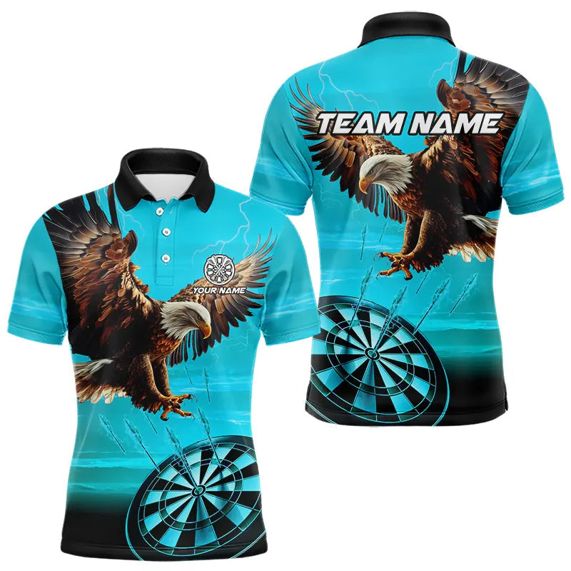 Personalized Cyan Blue Dartboard Eagle Dart Custom Team Darts and