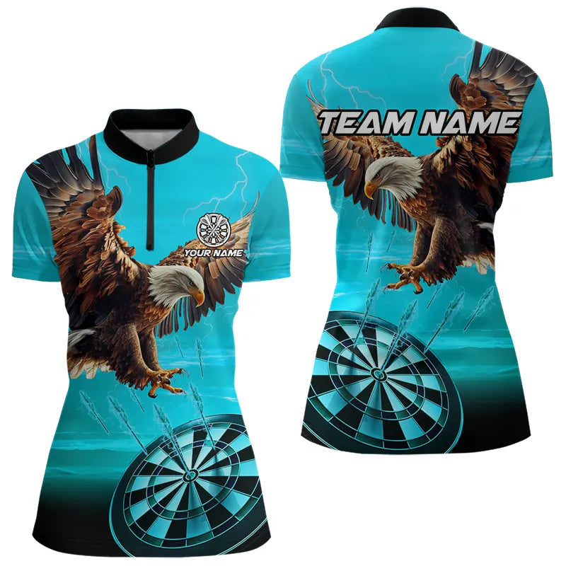 Personalized Cyan Blue Dartboard Eagle Dart Custom Team Darts and