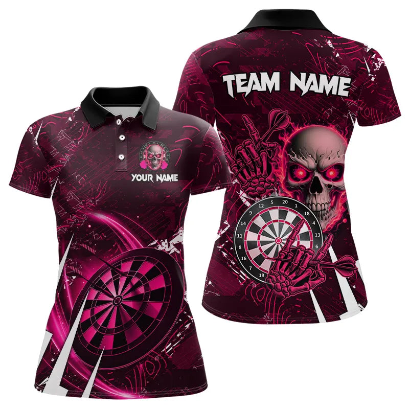 Personalized Pink 3D Skull Darts and Custom Cool Darts League Team