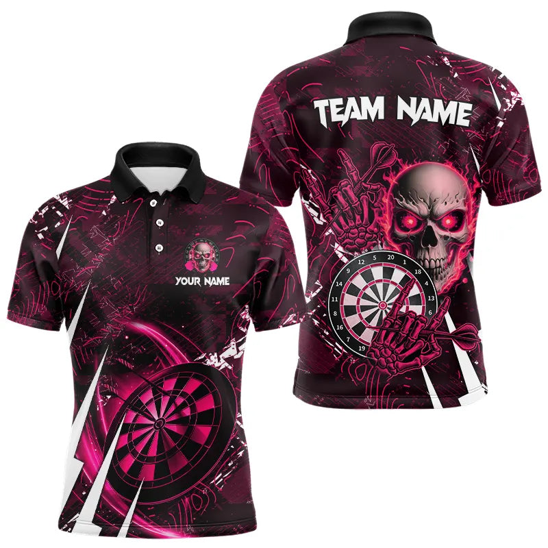 Personalized Pink 3D Skull Darts and Custom Cool Darts League Team