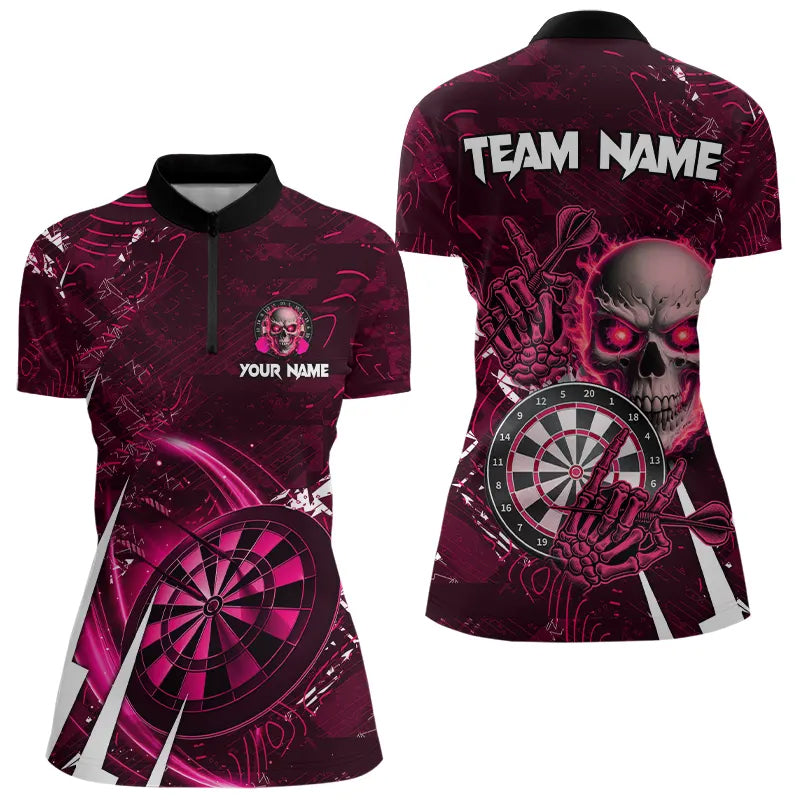 Personalized Pink 3D Skull Darts and Custom Cool Darts League Team