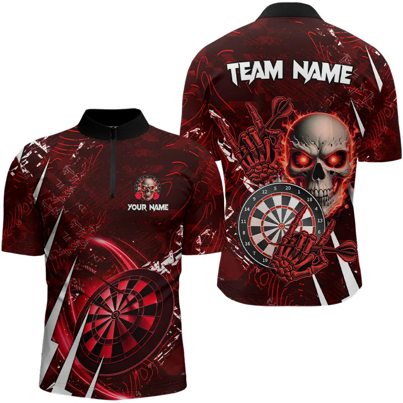 Personalized Red 3D Skull Darts and Custom Cool Darts League Team