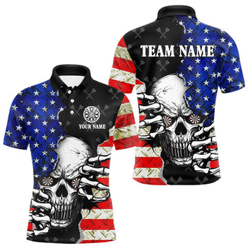 Personalized American Flag Menacing Skull Dart, Patriotic Cool Dart Team