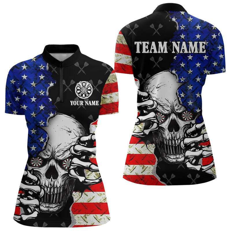 Personalized American Flag Menacing Skull Dart, Patriotic Cool Dart Team