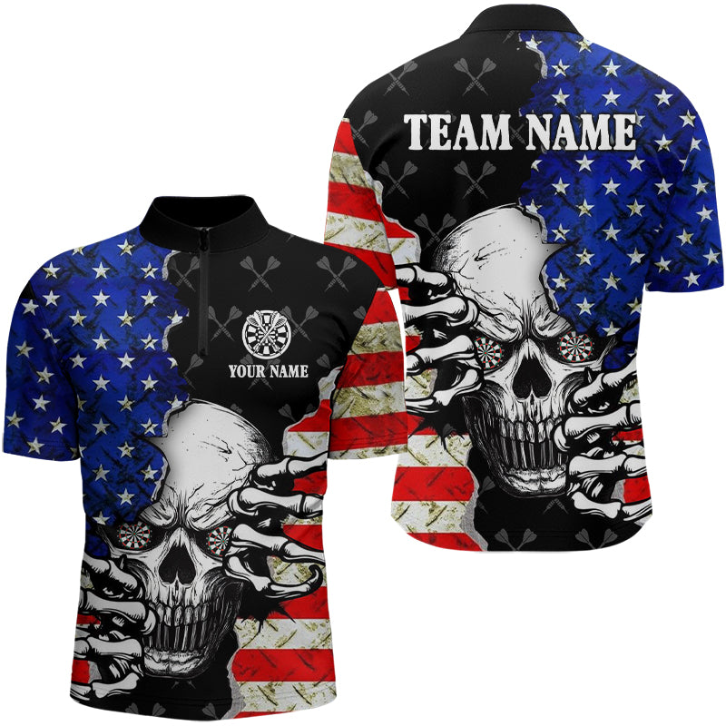 Personalized American Flag Menacing Skull Dart, Patriotic Cool Dart Team