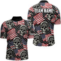 American Flag Skull Pattern Custom Dart, Patriotic Cool Dart Team Uniform