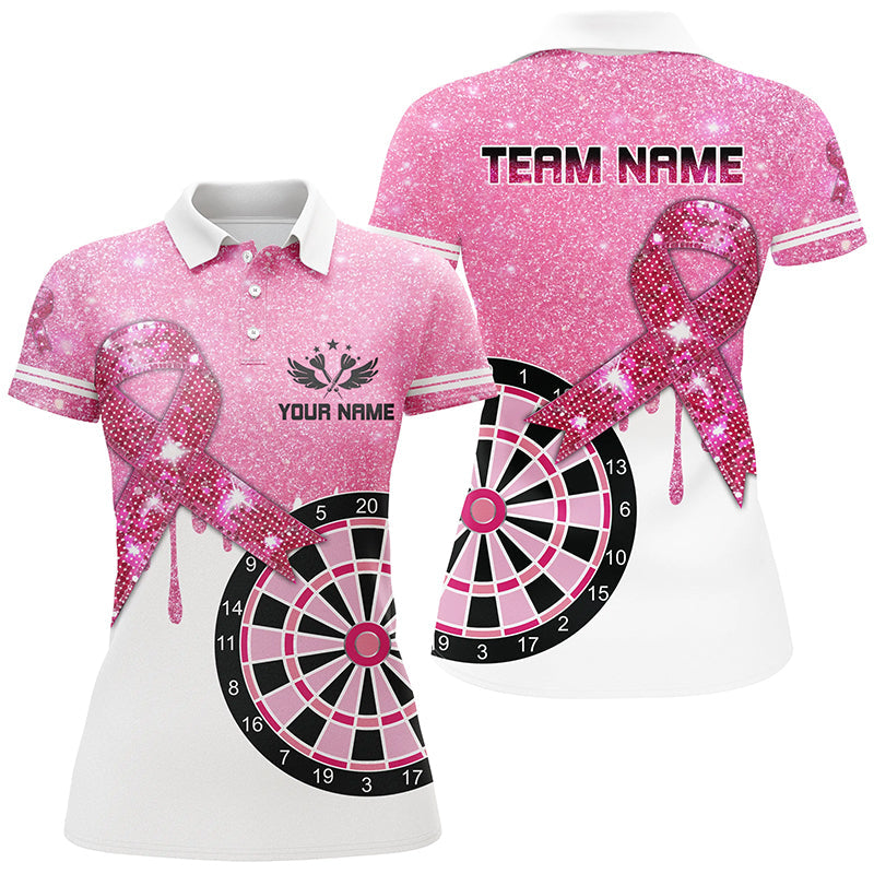 Pink Glitter Ribbon Dartboard Breast Cancer Awareness Darts Custom Darts