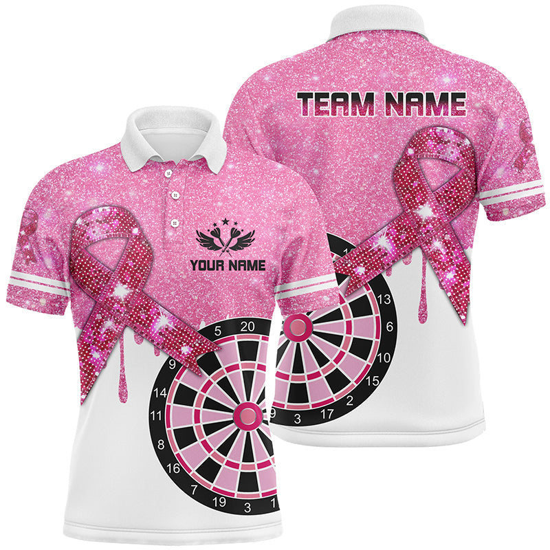 Pink Glitter Ribbon Dartboard Breast Cancer Awareness Darts Custom Darts