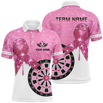 Pink Glitter Ribbon Dartboard Breast Cancer Awareness Darts Custom Darts