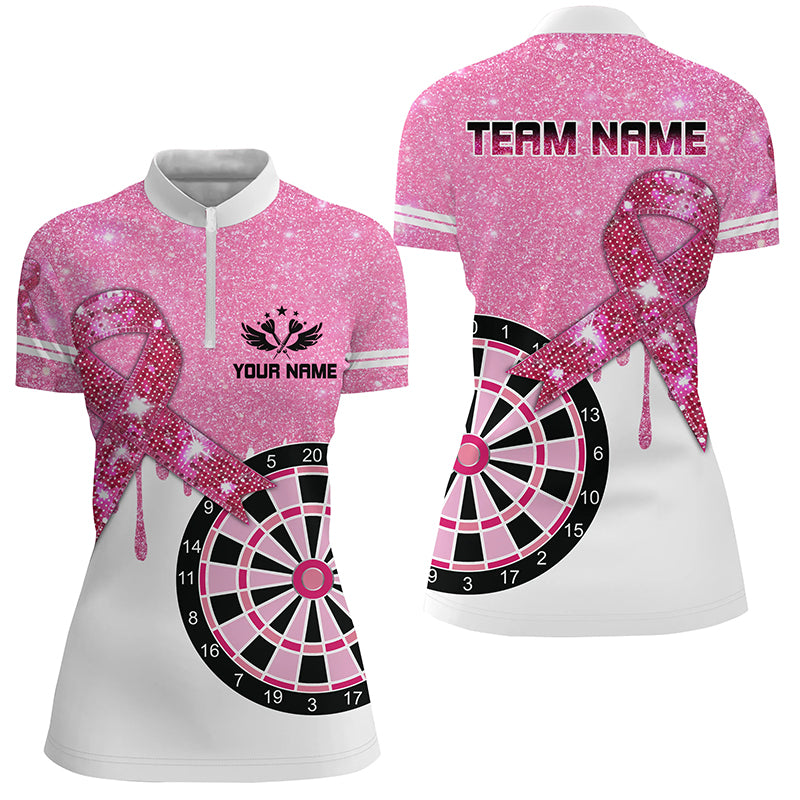 Pink Glitter Ribbon Dartboard Breast Cancer Awareness Darts Custom Darts