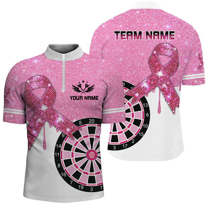Pink Glitter Ribbon Dartboard Breast Cancer Awareness Darts Custom Darts