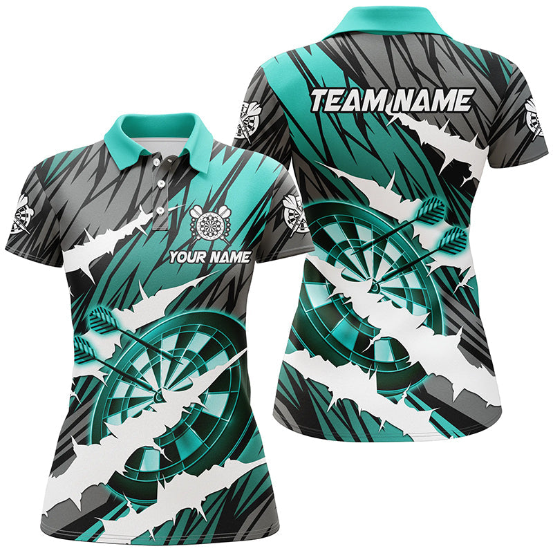Custom Turquoise Darts Board Funny Crack Darts Men and Quarter-Zip, Darts Team