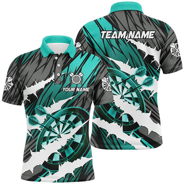 Custom Turquoise Darts Board Funny Crack Darts Men and Quarter-Zip, Darts Team