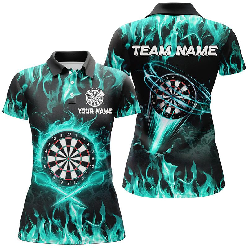 Turquoise 3D Printed Fire Flame Darts Custom Lightning Darts League Team