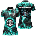 Turquoise 3D Printed Fire Flame Darts Custom Lightning Darts League Team