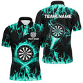 Turquoise 3D Printed Fire Flame Darts Custom Lightning Darts League Team