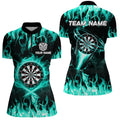 Turquoise 3D Printed Fire Flame Darts Custom Lightning Darts League Team