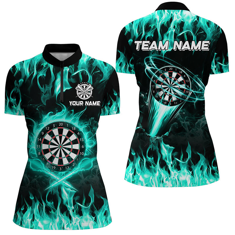 Turquoise 3D Printed Fire Flame Darts Custom Lightning Darts League Team
