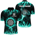 Turquoise 3D Printed Fire Flame Darts Custom Lightning Darts League Team