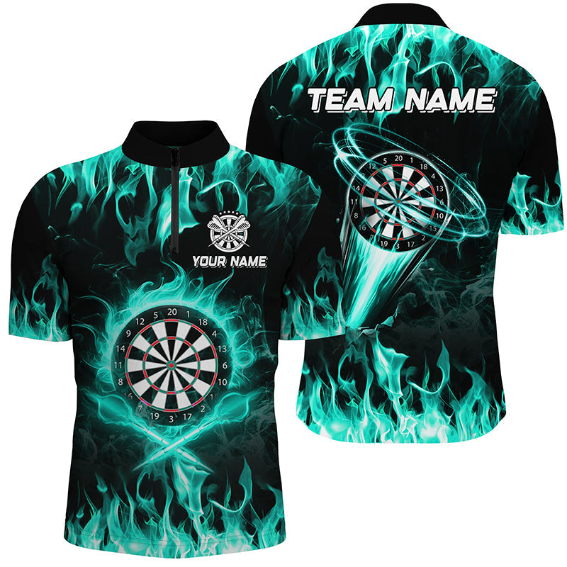 Turquoise 3D Printed Fire Flame Darts Custom Lightning Darts League Team