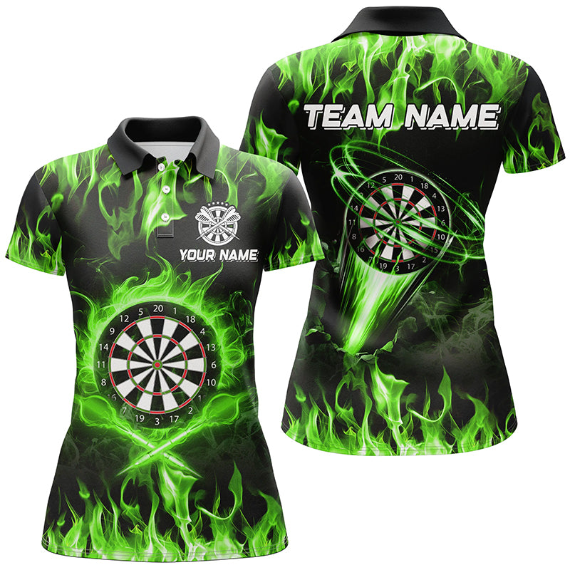 Green 3D Printed Fire Flame Darts Custom Lightning Darts League Team