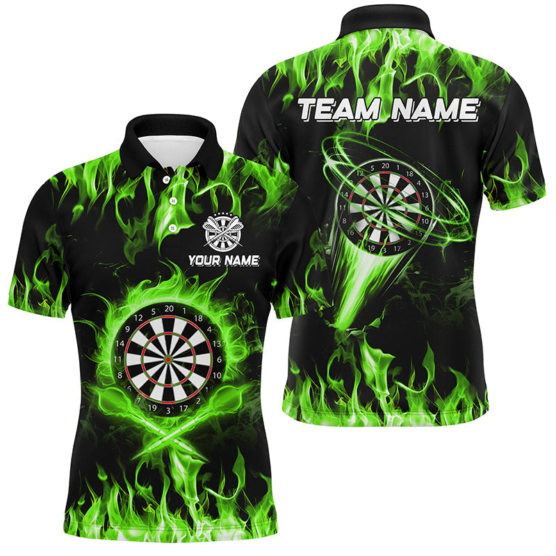 Green 3D Printed Fire Flame Darts Custom Lightning Darts League Team