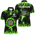 Green 3D Printed Fire Flame Darts Custom Lightning Darts League Team