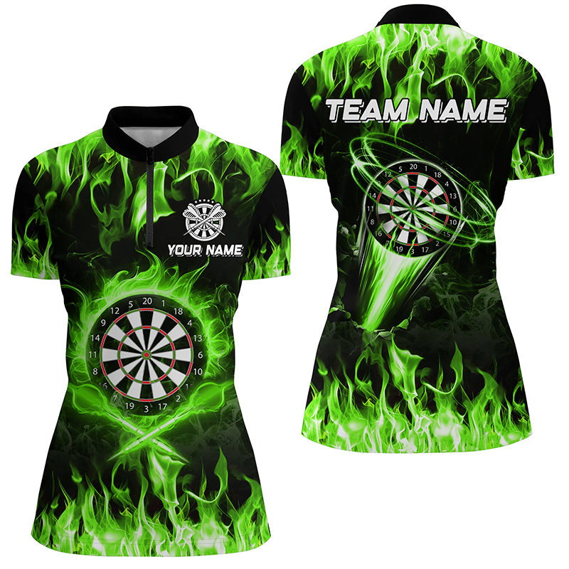 Green 3D Printed Fire Flame Darts Custom Lightning Darts League Team