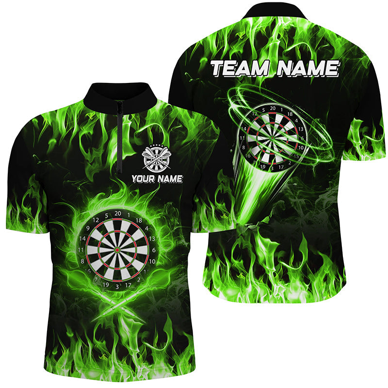 Green 3D Printed Fire Flame Darts Custom Lightning Darts League Team