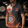 Personalized Retro Canada Flag Flame Dartboard Darts, Patriotic Canadian Dart
